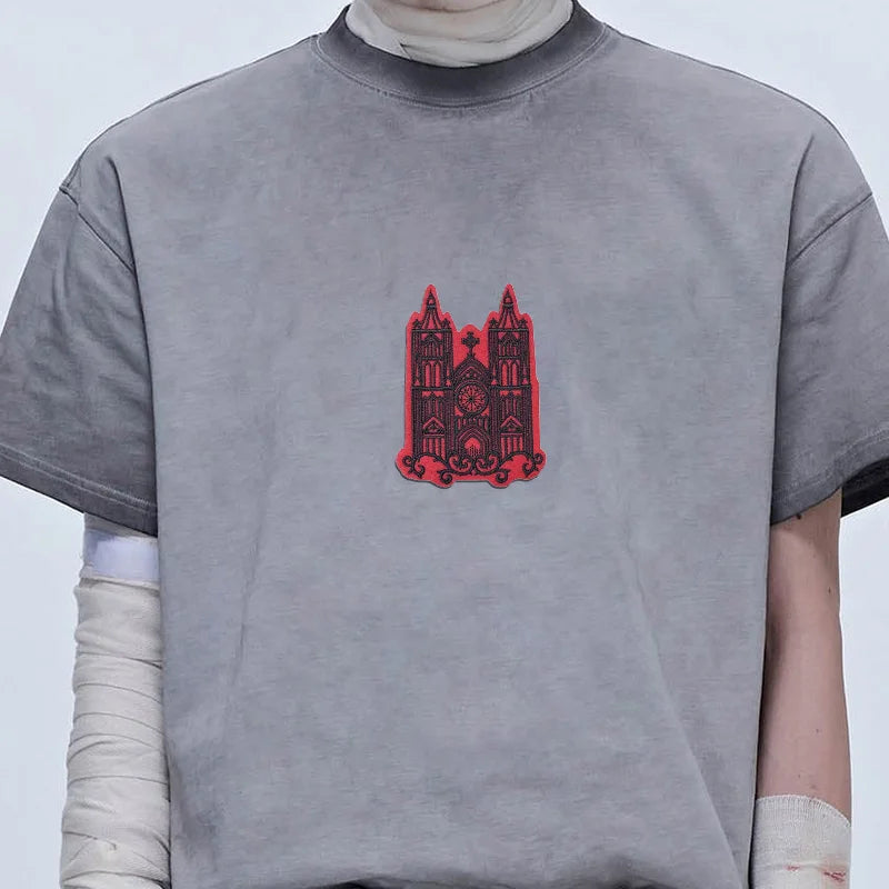 Pack of Gothic Cathedral Red and Black Embroidered Patches.