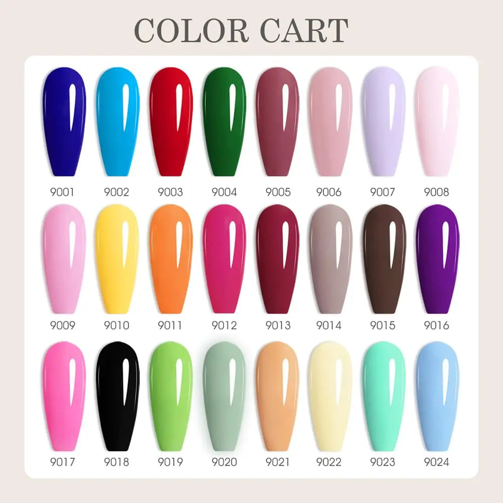 Hema-free Gel Nail Polish Set, Black Pink Nude Red Blue Green Kit