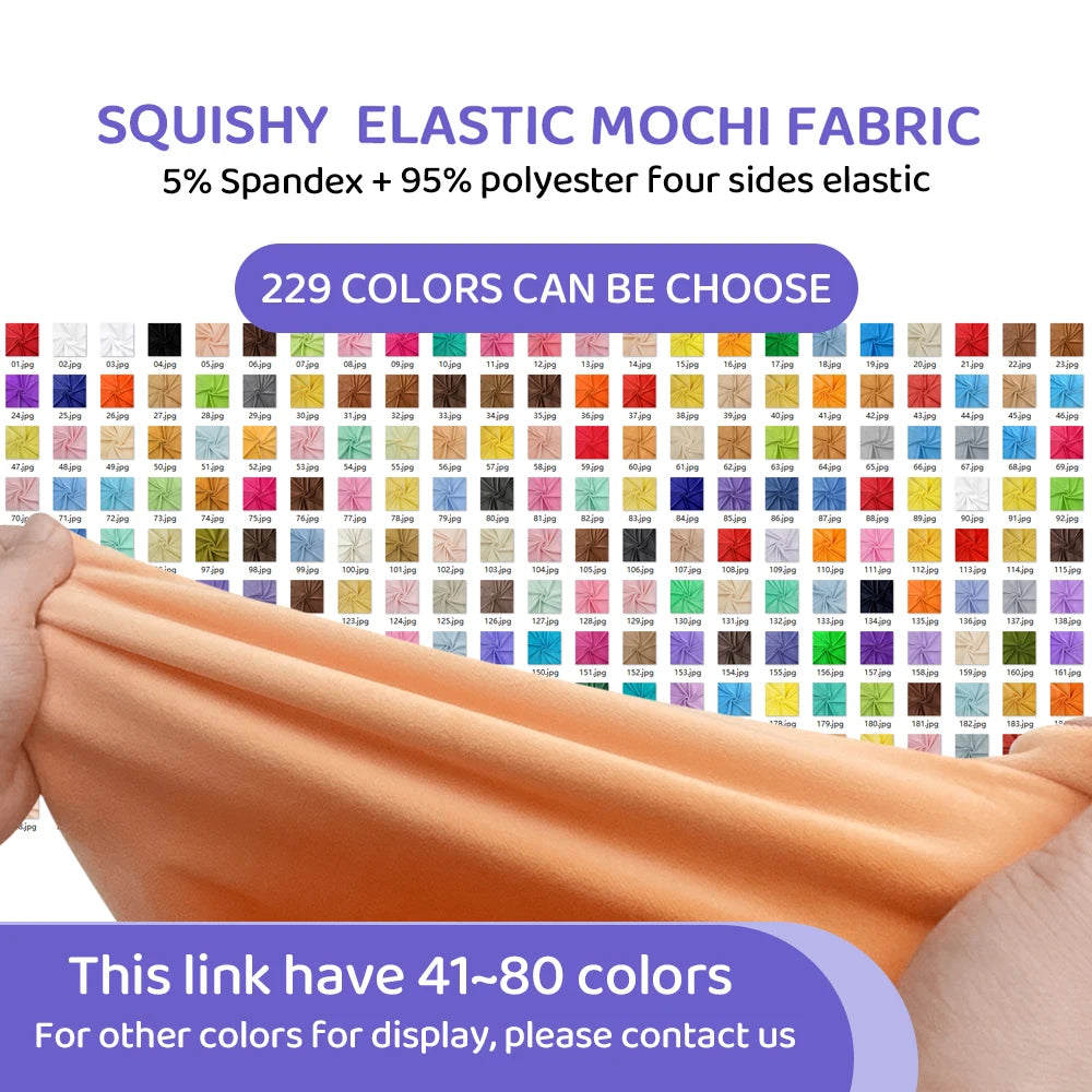 2024 Small Size 50x50cm Squishy Mochi Stetch Minky Fabric 95% Polyester 5% Spandex Stretch 4 Side Plush Fabric For Diy SewingToy