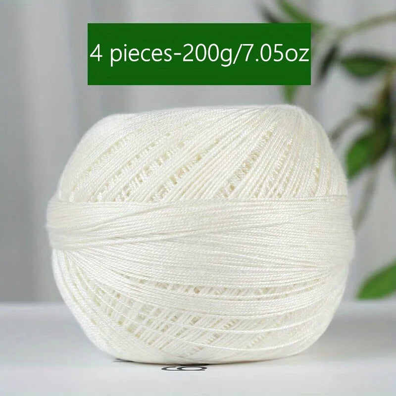 1PC Premium Mercerized Silk Lace Yarn Bundle-Soft, Durable, Vibrant Colors for DIY Knit & Crochet