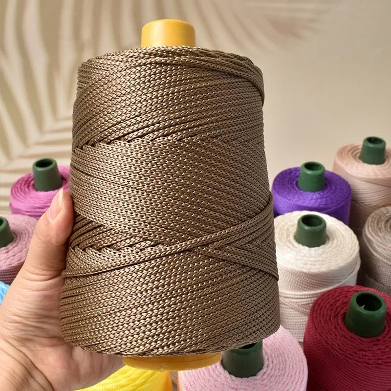 DIY Hand-Woven  Craft Rope Hollow Wool Crocheting Cushion