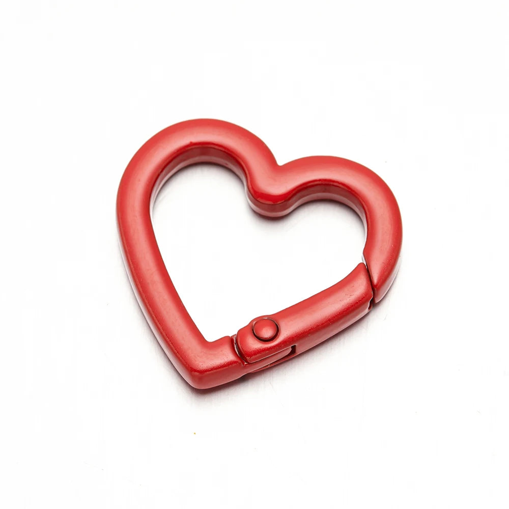 5pc 21/25mm Heart Key Ring Snap Clip Trigger Spring Buckle for DIY Jewelry Carabiner Keychain Chain Hook Make Accessory Material