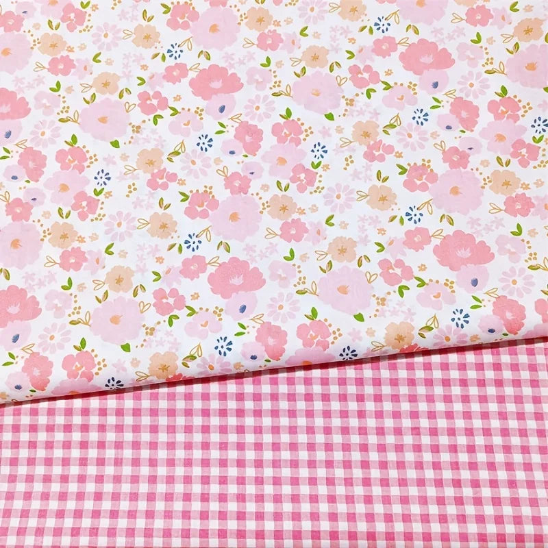 8pcs pure cotton flowermulti-color, fabric pre cut patchwork fabric.