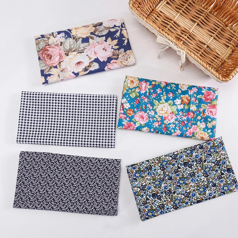 5Pcs/Set 25cmX25cm  Quilting Cloth Patchwork Needlework Handmade DIY Material