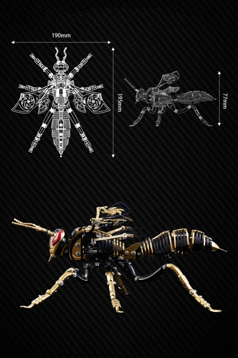 Large Wasp 3D Puzzle Metal Assembly Model Mechanical lnsect Toy for Boy Kids