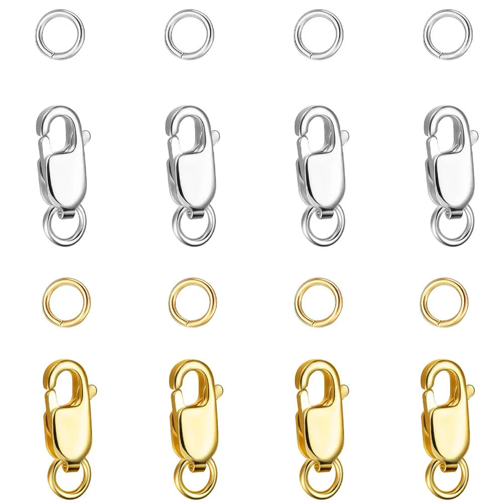 Stainless Steel Lobster Clasp with Closed Jump Rings