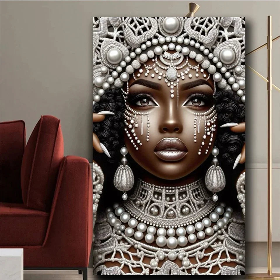 Beautiful African Woman Wearing Colored Headscarf DIY Diamond Painting New 2026.