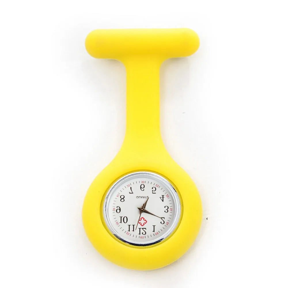Silicone Nurse Watch Pocket Watches Mini Cute Medical Watch Lockable Pins Nurse Clip Watch Women Men Hanging Quartz Watches