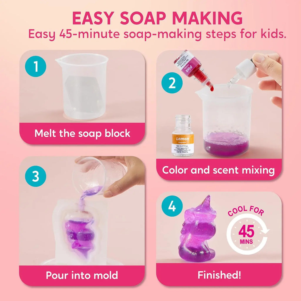 Unicorn Soap Making Kit Girl Crafts DIY Project for Kids Birthday Chirstmas Gift
