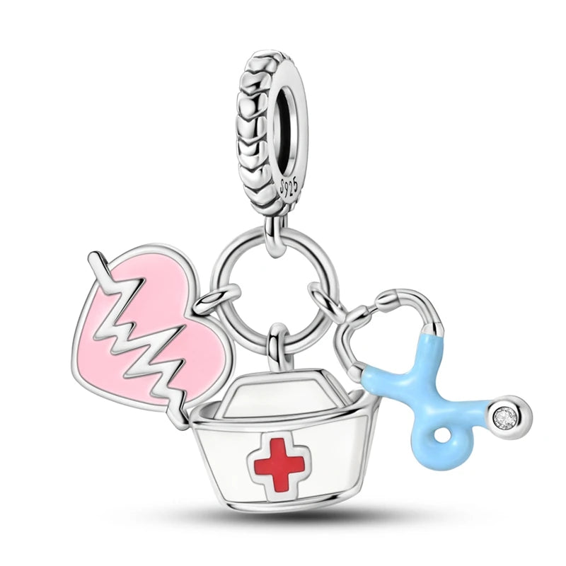 Original 925 Sterling Silver Charm Beads Medical Series