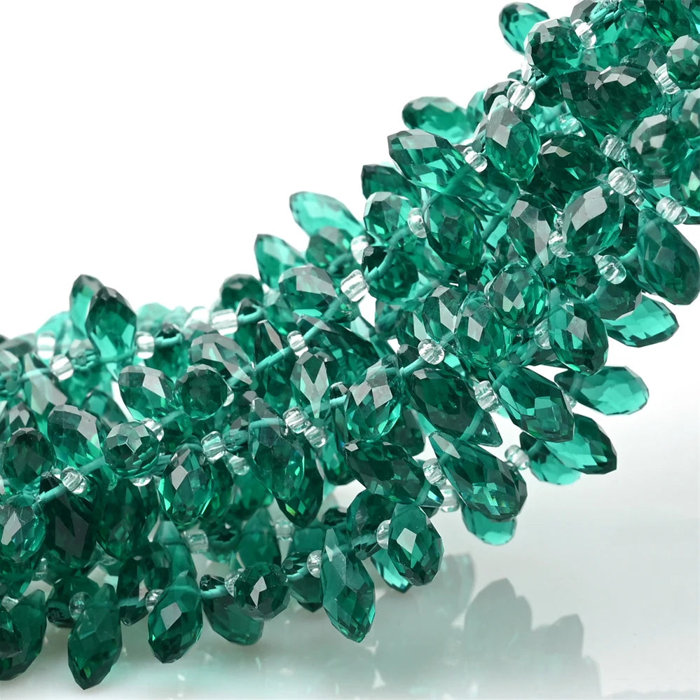 50pcs Crystal Teardrop Beads   Waterdrop Shape Faceted Beads