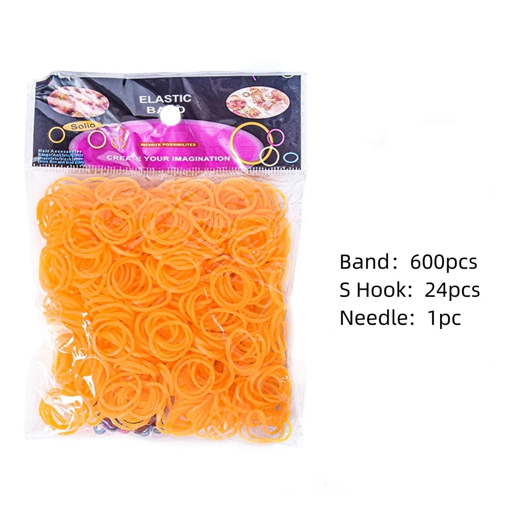 600pcs Elastic Colorful Rubber Loom Bands for Boy,, Girl Kids Weaving DIY Craft Gift Bracelet Jewelry Making Accessories Supplies