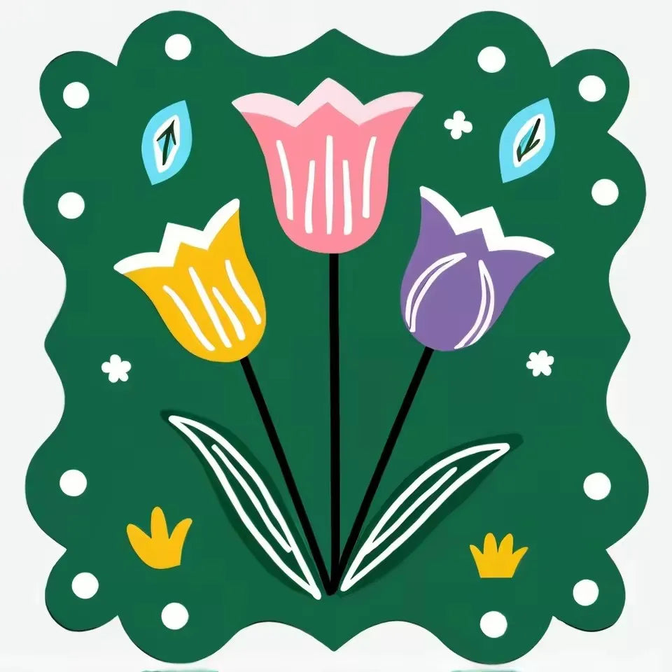 5D DIY Diamond Painting Cartoon Flowers Diamond Embroidery Handmade Wall Art Home Decor.