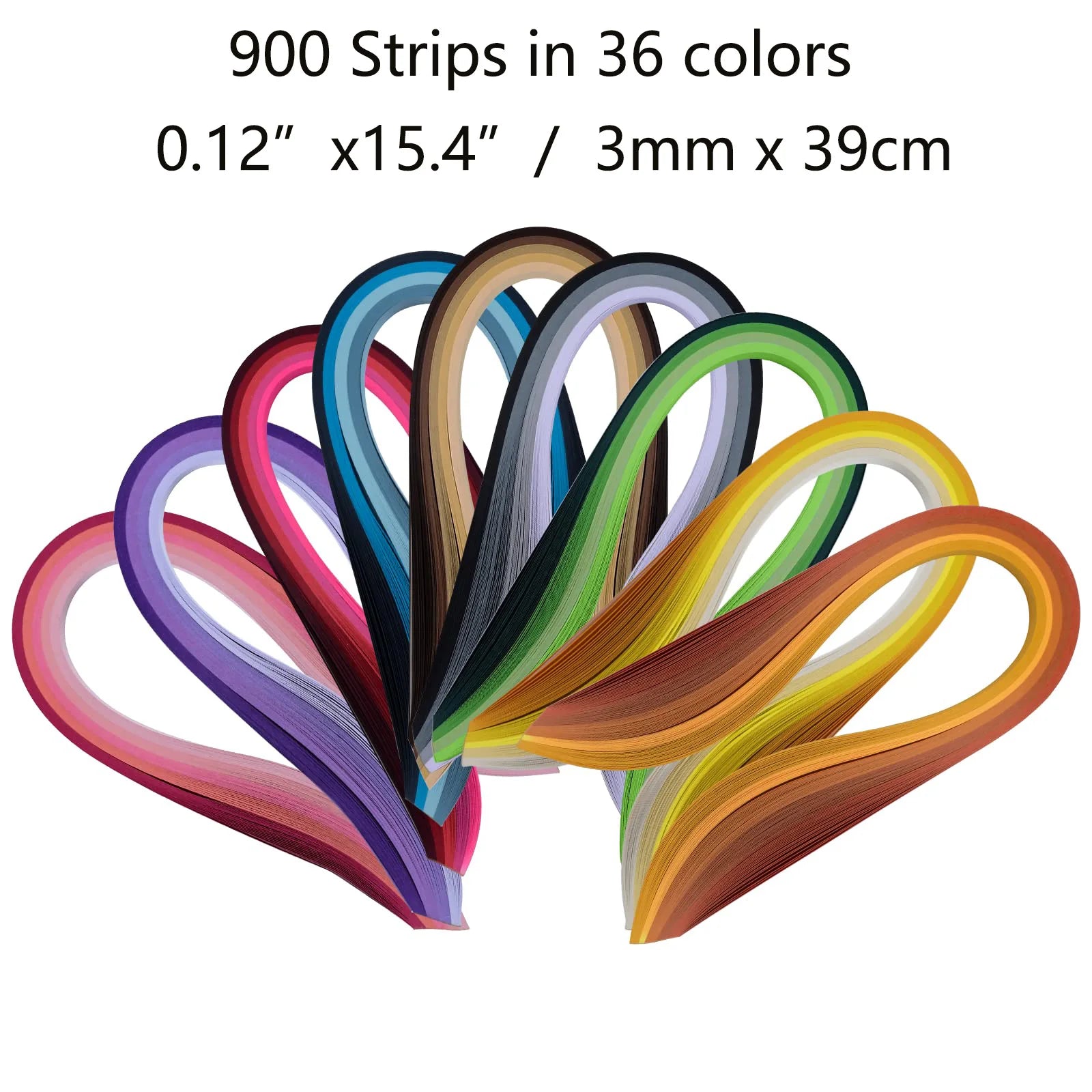 900 Strips Quilling Paper Set 39cm Mixed Color  Origami Quilling Tools