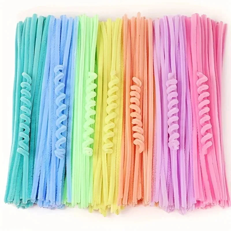 1000/10pcs Colorful Twisting fluffy Pipe Cleaners Stems