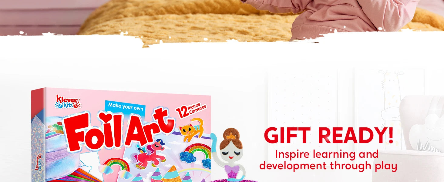 Foil Art Kit Arts & Crafts Supplies Mess Free Coloring Foil Foam Stickers Creative Travel Toys for Kid Birthday Gifts