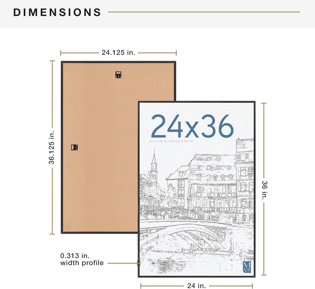 Large Picture Frame Set 24x36 Inch Black Lightweight Wall Hanging  Decor (6-Pack)