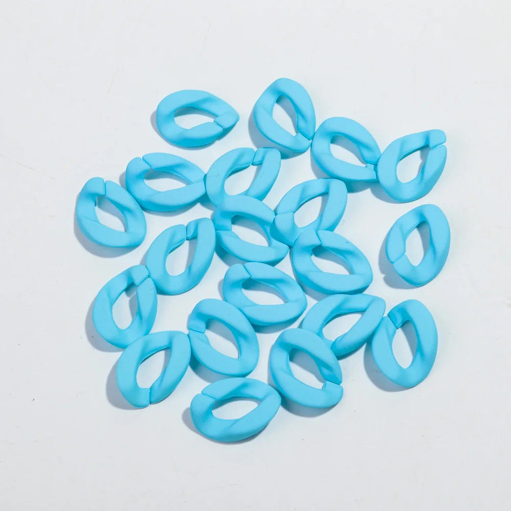 20pcs 20x30mm Acrylic Frosted Square Link Chain Loose Beads