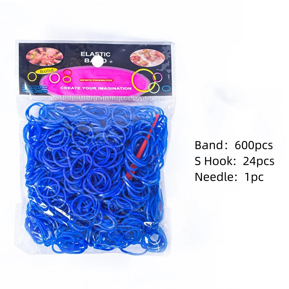 600pcs Loom Rubber Bands Kit Bracelet Making Kit for Kids Elastic Weaving