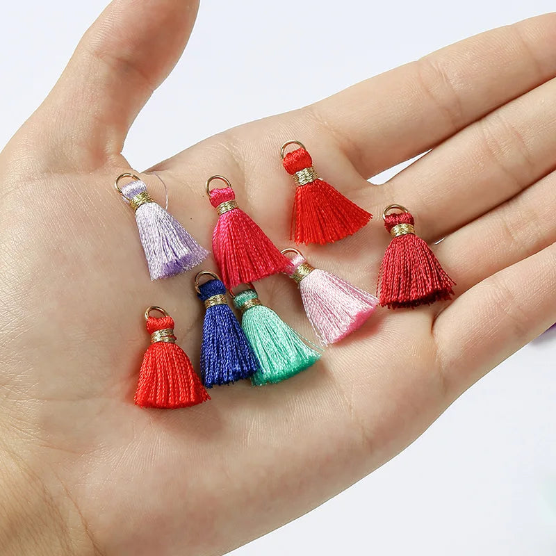50/10pcs Mini Metal Hanging Ring Tassel Trim Pendant