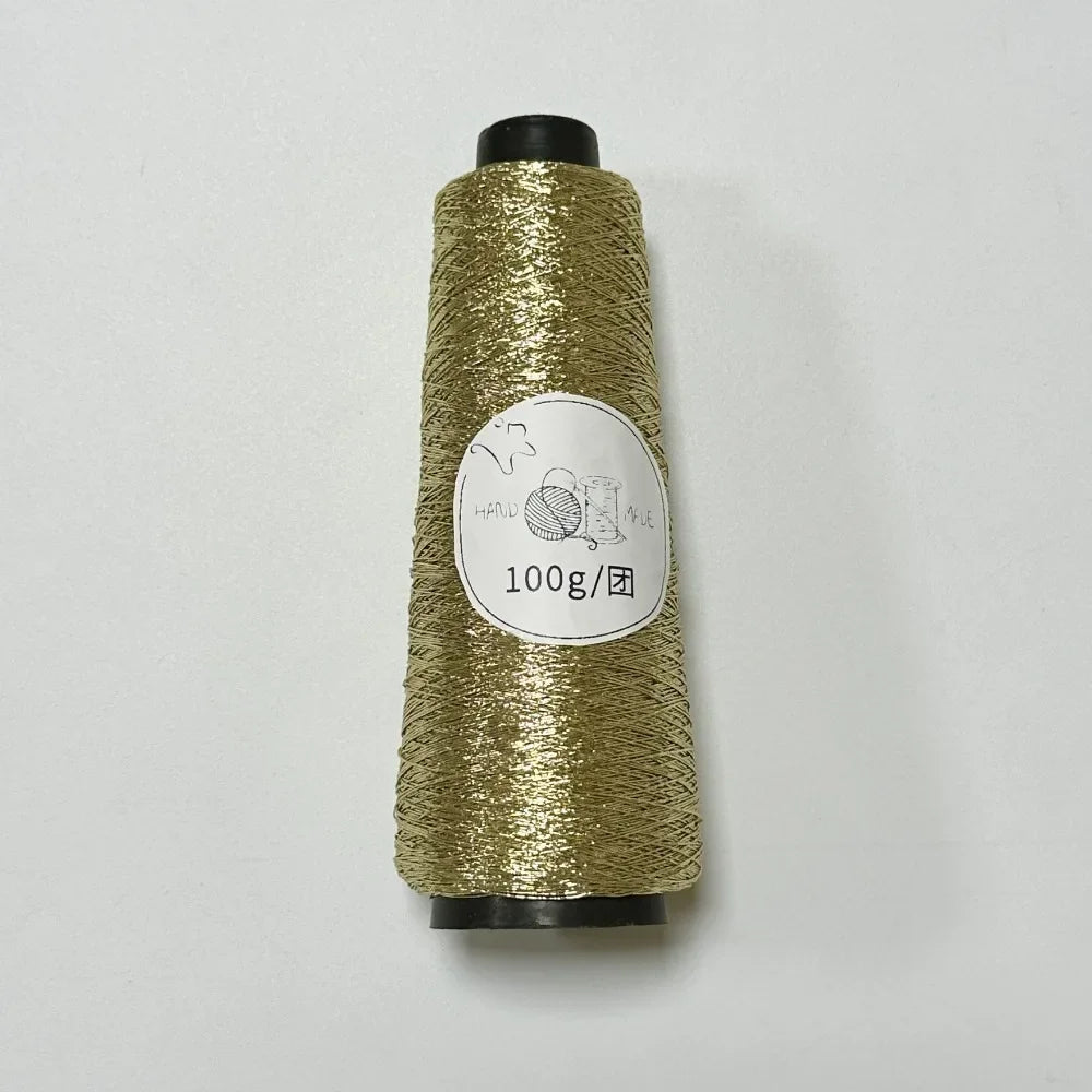 100g/Roll Multicolor Fine Gold Silver Yarn Dia.0.8mm Crochet Accessories Shiny Yarn Hand-woven Supplies DIY