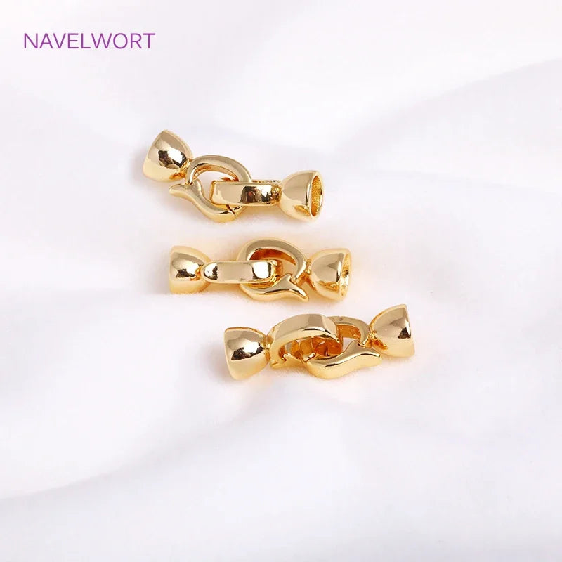 DIY Jewelry Accessories Inlaid Zircon Pearl Clasps Connectors 18K Gold Plated Pearl Clasps Fastener For Necklace Making Findings