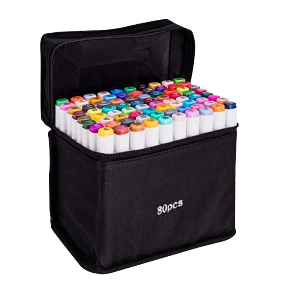 80 Markers Set, Mixed Color, Art Supplies.