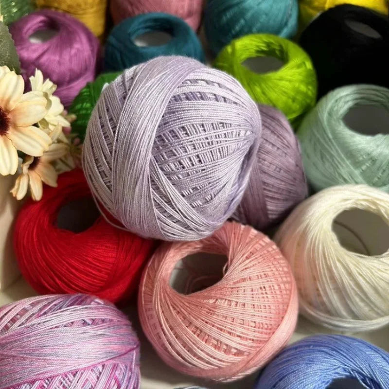 1PC Premium Mercerized Silk Lace Yarn Bundle-Soft, Durable, Vibrant Colors for DIY Knit & Crochet
