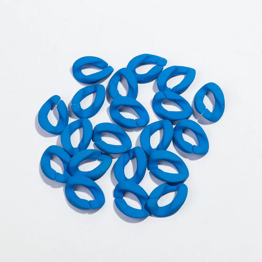 20pcs 20x30mm Acrylic Frosted Square Link Chain Loose Beads