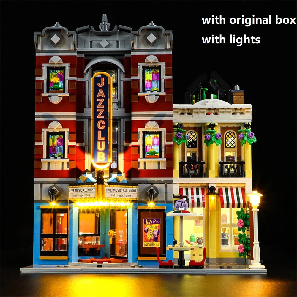 Creating Jazz Club Expert Pizza Shop House Building Blocks Street View Toys Christmas gift