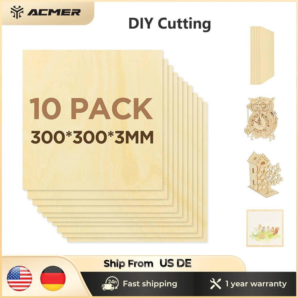 Basswood Sheets for Craft 3mm Thick Unfinished Wood