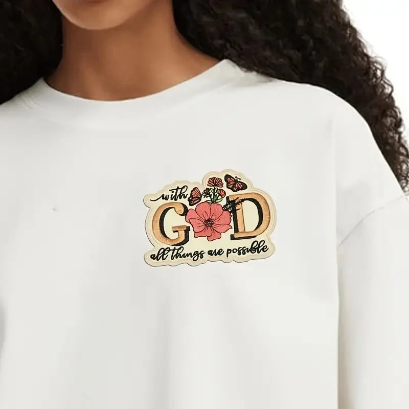 3PCS With God All Things Are Possible Embroidered Patch