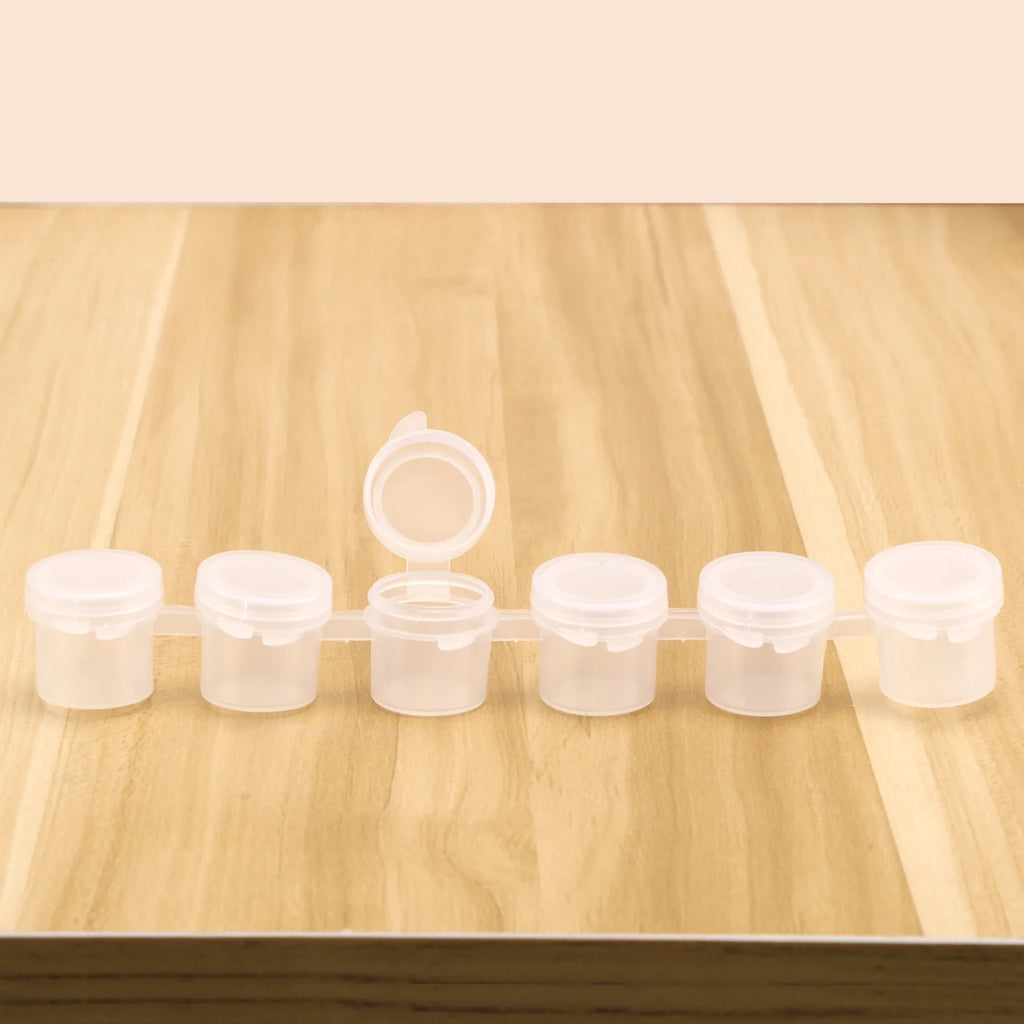 10Strips Empty Paint Pot Empty Acrylic Mini Container