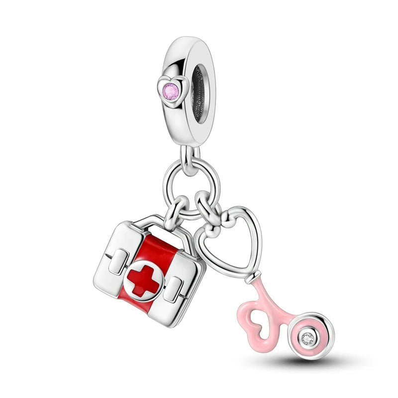 Original 925 Sterling Silver Charm Beads Medical Series