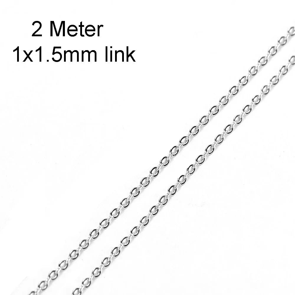 10 Meters Stainless Steel Chain,Gold&Steel Color Link for DIY Jewelry Making