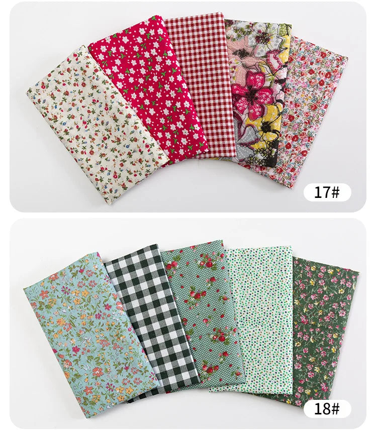 5Pcs/Set 25cmX25cm  Quilting Cloth Patchwork Needlework Handmade DIY Material