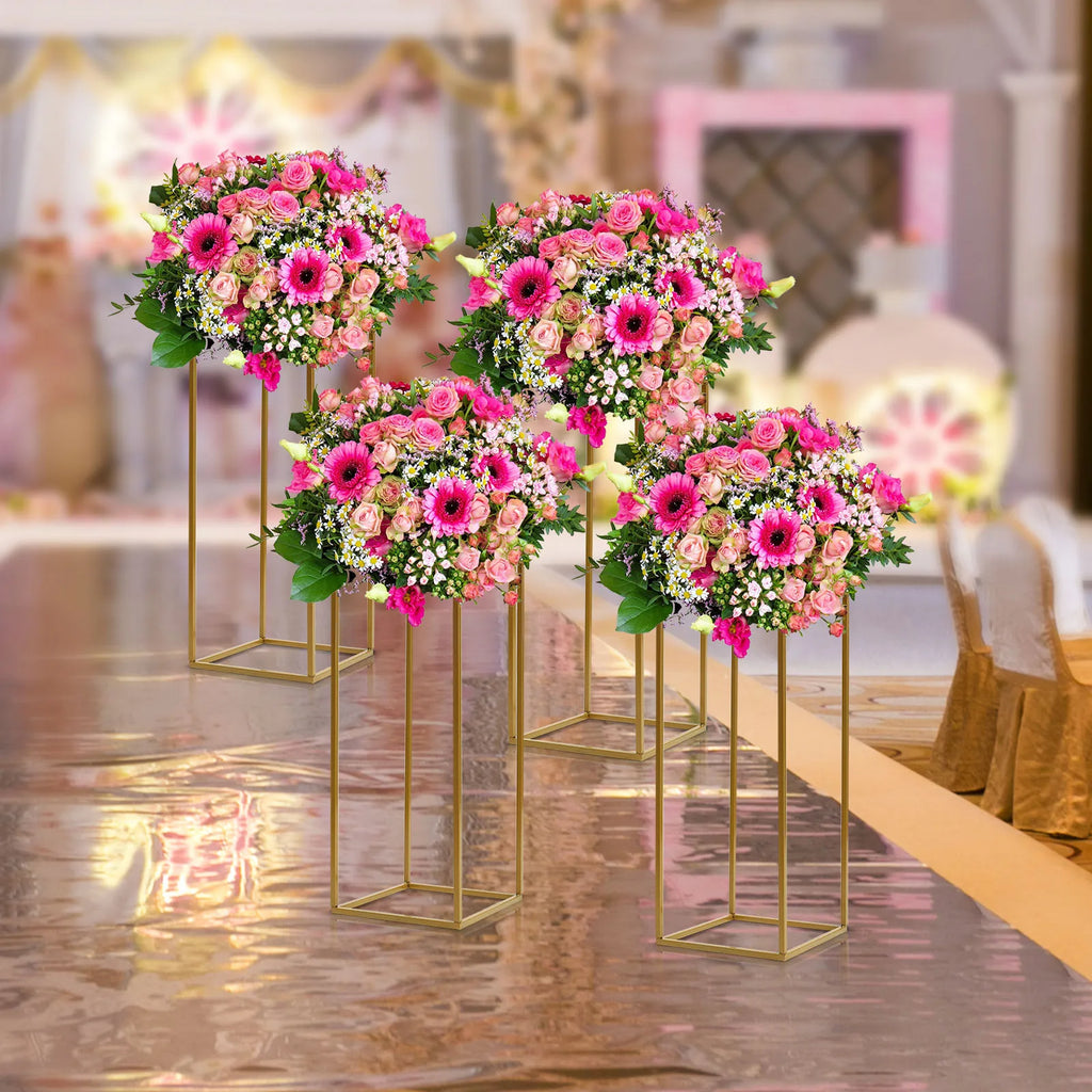 4 Piece Gold 
Flower Stand Set  Tall  DIY Decoration Holder