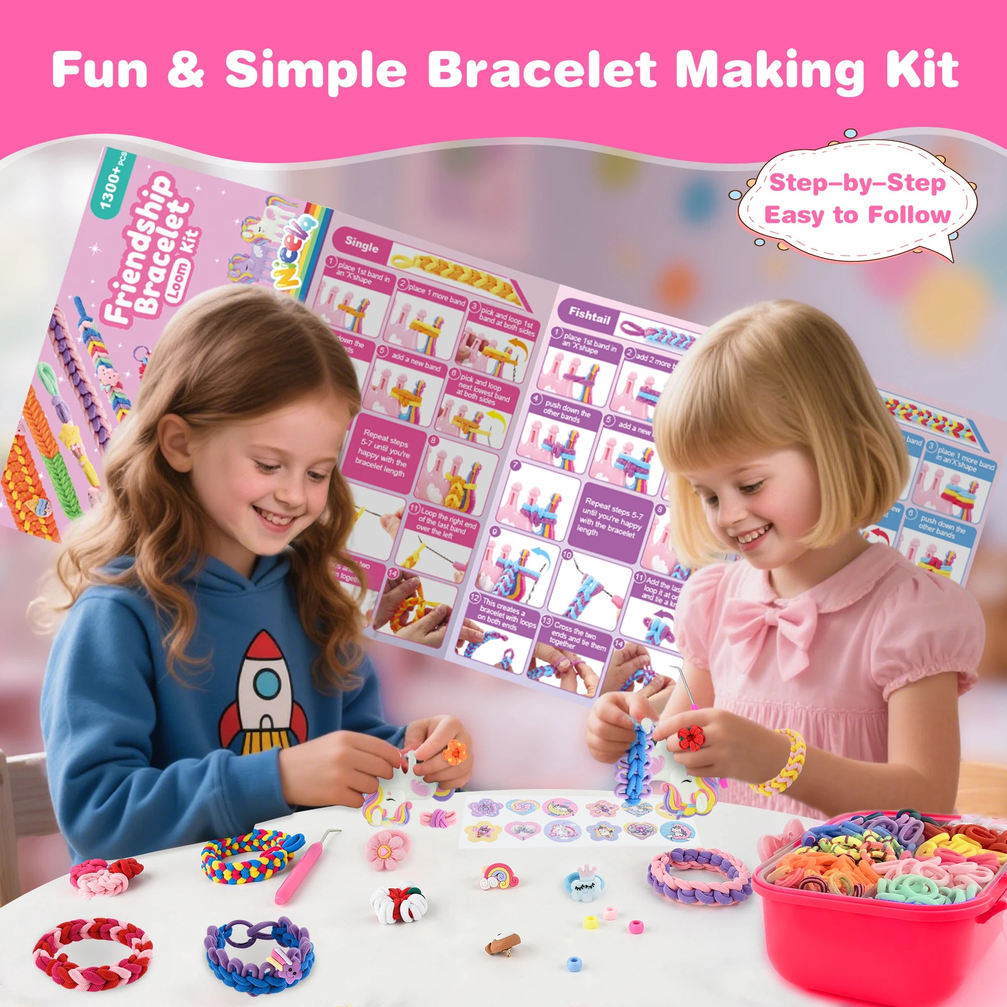 Bracelet Making Kit for Girls Rubber Band Friendship Bracelet