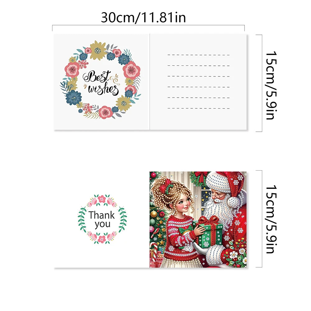 DIY Christmas Greeting Cards 12pc Diamond Painting Kits