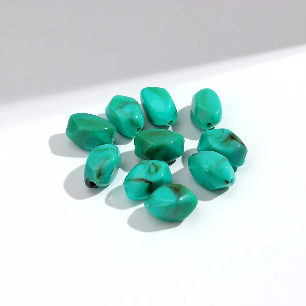 20pcs Dual Color  Stone Shape Loose Spacer Beads for DIY Jewelry