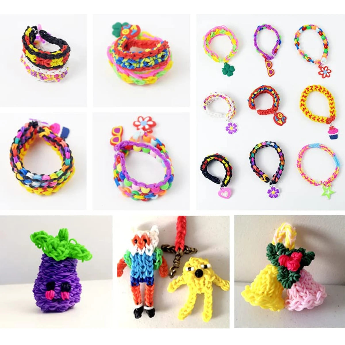 1Box Creative Colorful Loom Bands Set For  Elastic Bracelet Making Kit DIY