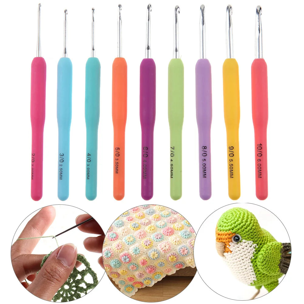 ColorfulCushioned Handle Crochet Hooks Sewing Knitting Yarn Accessories
