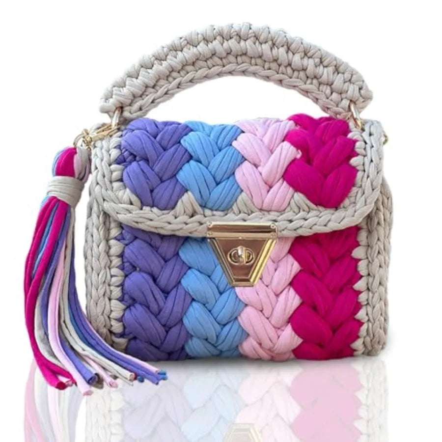 Evening Clutch Bag for Women, Handmade Crochet Wedding Party Purse, Small Flap Formal Crossbody Handbag Evening Clutch