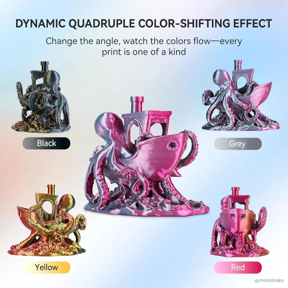 3D Printer Filament PLA+ SILK Four Colors 1.75mm Tolerances +/-0.02mm No bubbles FDM 3D Printer Materials DIY Gift