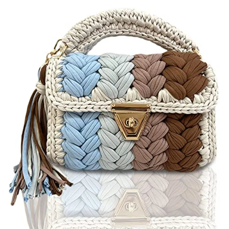 Evening Clutch Bag for Women, Handmade Crochet Wedding Party Purse, Small Flap Formal Crossbody Handbag Evening Clutch