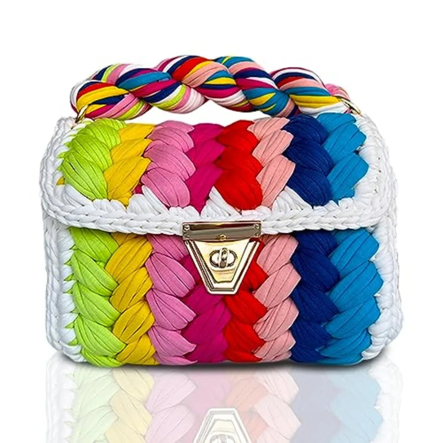 Evening Clutch Bag for Women, Handmade Crochet Wedding Party Purse, Small Flap Formal Crossbody Handbag Evening Clutch