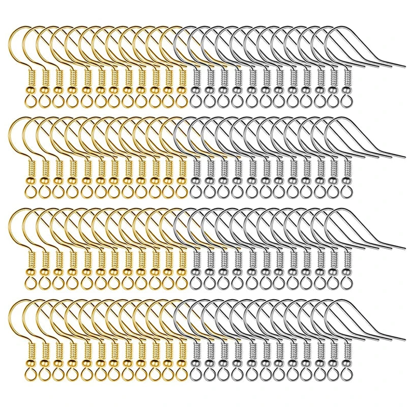 100/200pcs DIY Earring Clasps Hooks Stainless Steel Hypoallergenic for DIY jewlery
