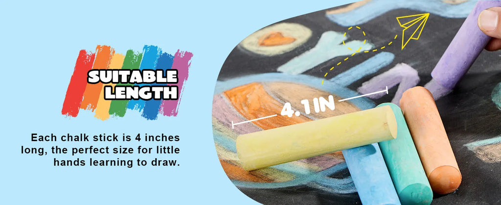 160 PCS Sidewalk Chalks Set Non-Toxic Washable Jumbo Chalk for Outdoor Art Play