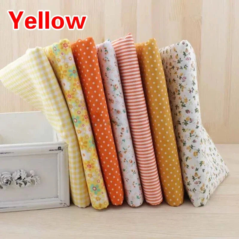 7pcs 25*25cm Square Crafts Cloth 100% Cotton Fabric Print Cloth