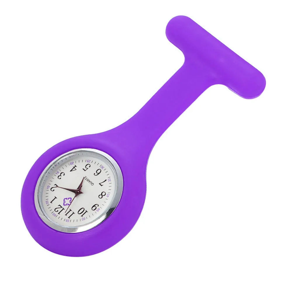 Silicone Nurse Watch Pocket Watches Mini Cute Medical Watch Lockable Pins Nurse Clip Watch Women Men Hanging Quartz Watches
